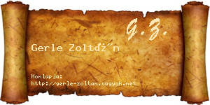 Gerle Zoltán névjegykártya